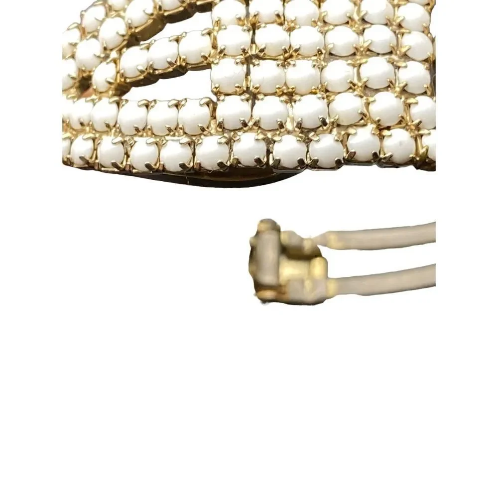 White enamel and gold vintage ring bracelet and berry grapes brooch